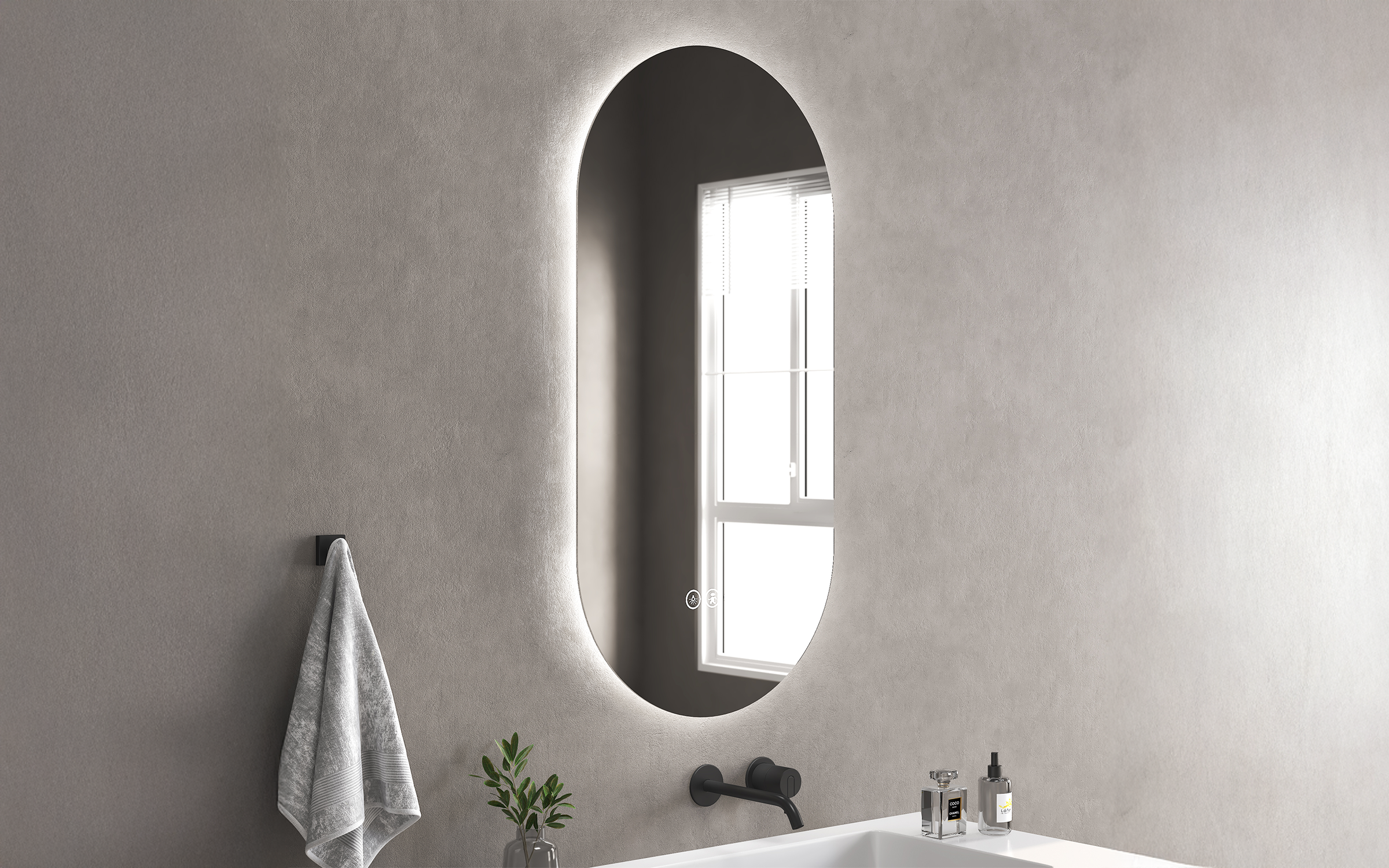 1955-50 Bathroom mirror with LED lights, 50/100 cm  2